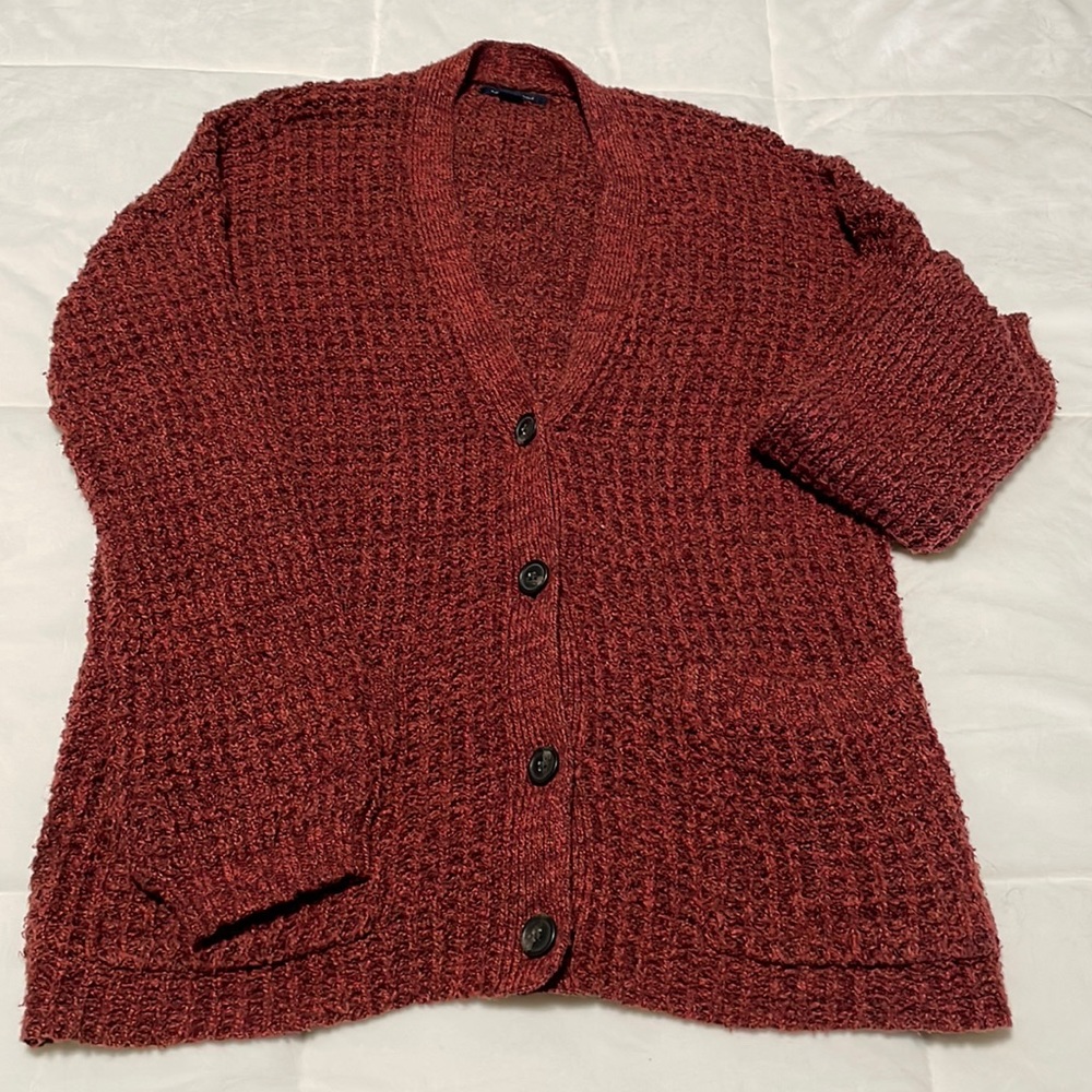 Red Button up Cardigan